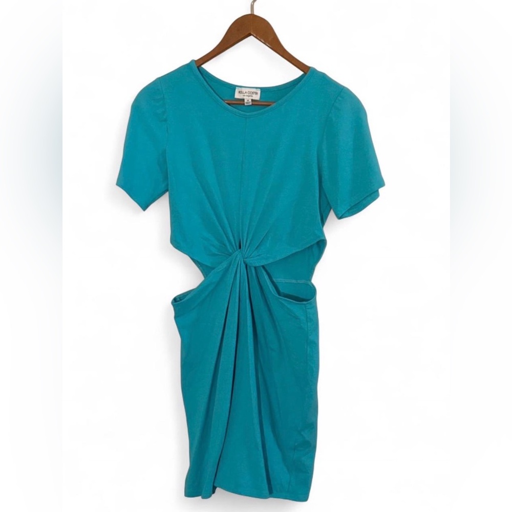 Women’s Knotted Cut-Out Teal Dress EUC